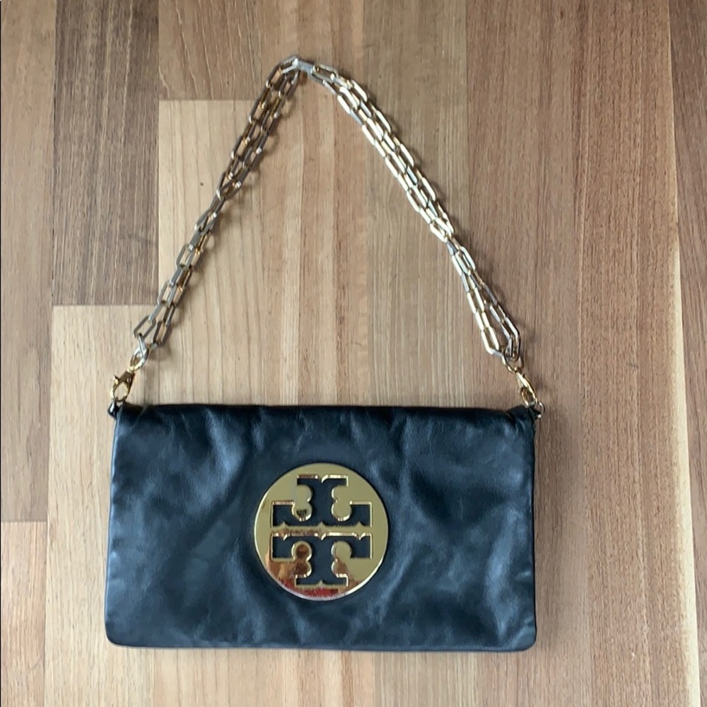 COPY - Tory Burch Reva Clutch Handbag | Black & Gold